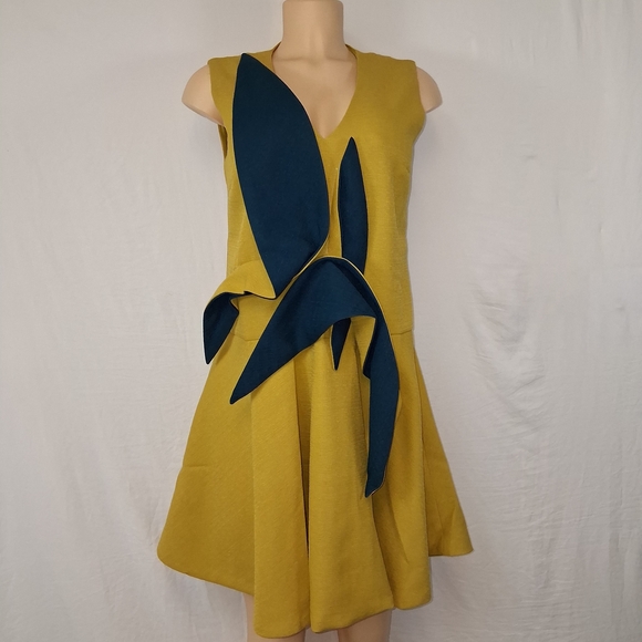 Ina Dresses & Skirts - Ina Yellow and Blue Mini Dress Size M L